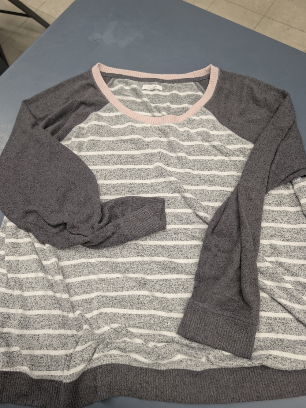 Maurices Cozy Striped Raglan Long Sleeve Tee Top - Size 3X